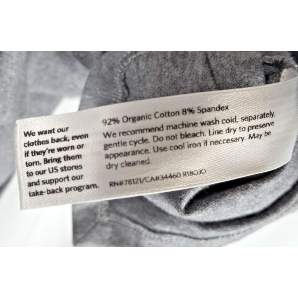 Eileen Fisher Organic Cotton Spandex T-Shirt Dress Gray XS Short Sleeve - Picture 7 of 8